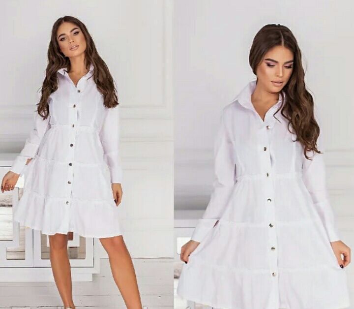 Платье белое котон новое 42