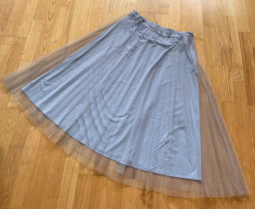 Spódnica plisowana tiul długa lato H&M roz.46