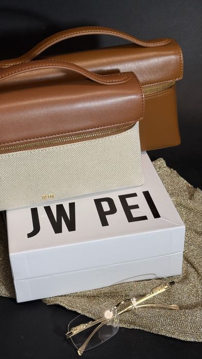 Jw pei Thea Top Handle Bag  Brown Canvas