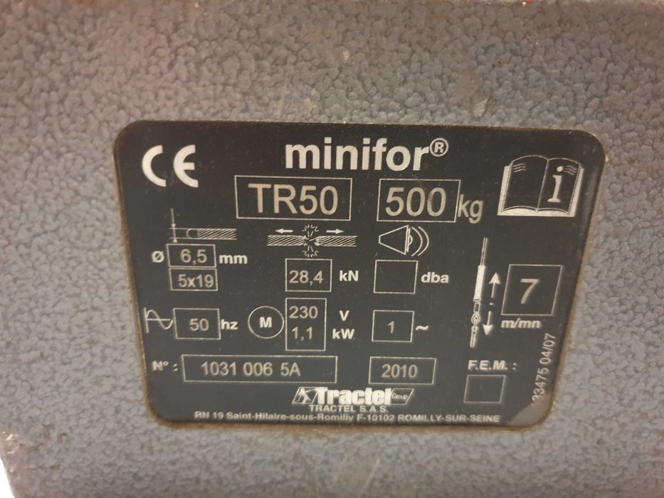 Wciągarka linowa Tractel Minifor TR 50