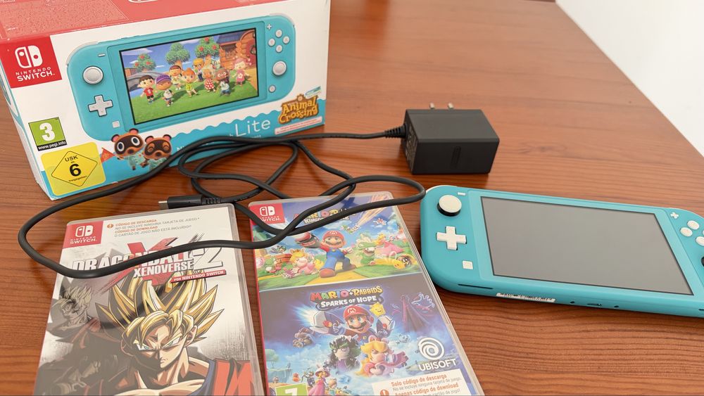Nintendo switch lite azul turquesa