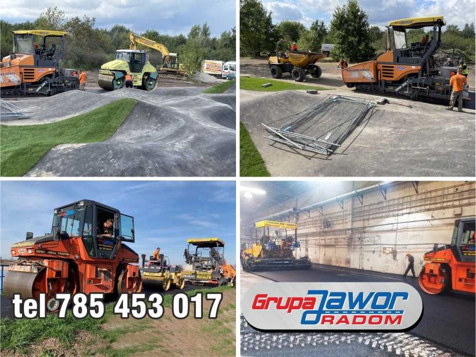 Asfaltowanie, utwardzanie terenu, budowa dróg, parkingi, place