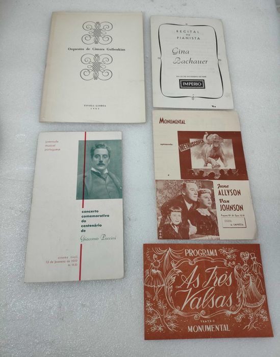 5 programas de espetaculos diversos - anos 60