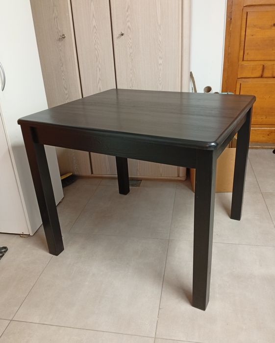 Stół drewniany sosnowy 90x80cm czarny mat