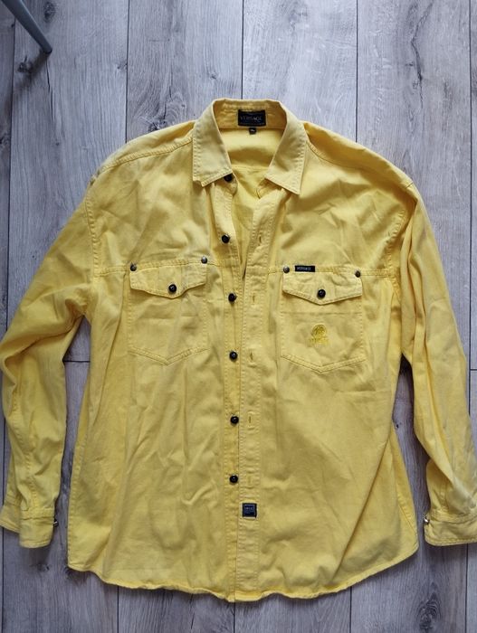 Unikatowa vintage żółta koszula dżinsowa Versace jeans couture XL