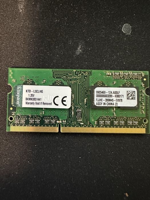 ram DDR3 4gb sodimm PC3L 12800S KINGSTON