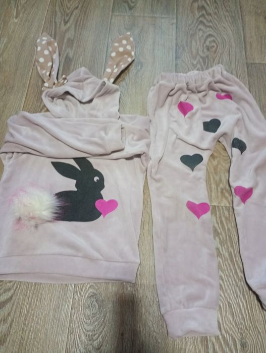 Костюм велюр рожевий 3шт