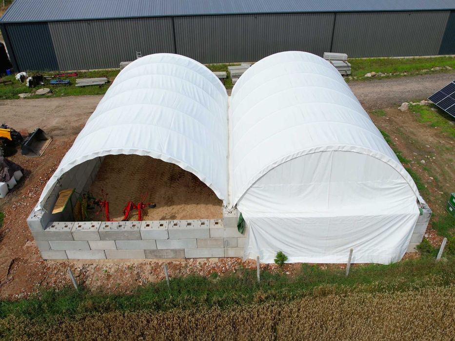 Hala Kontenerowa Łukowa 8x12m. Dostępne Plandeki- Biała, Zielona, Szara