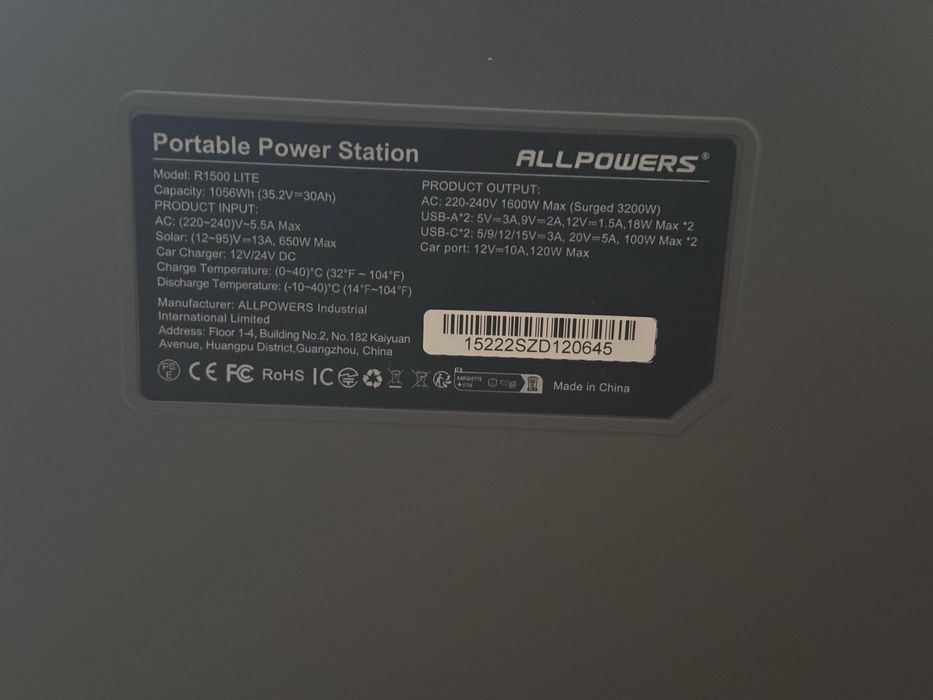 Зарядна станція Allpowers R1500 lite