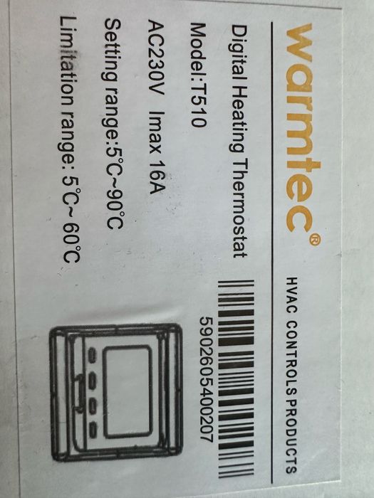 Termostat Warmtec  T510 , 3 szt  w cenie