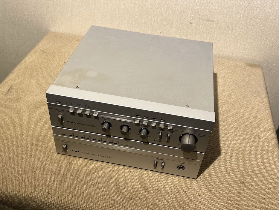 Качественный мини 2-х блочный усилитель премиум класса AIWA C50 + P50