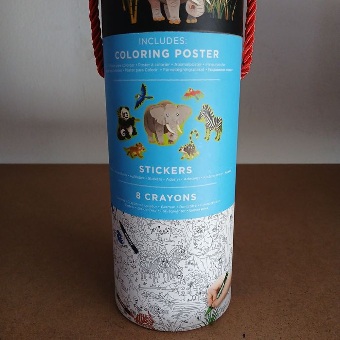 Kit de Poster para Colorir com 8 lápis cera + Auto