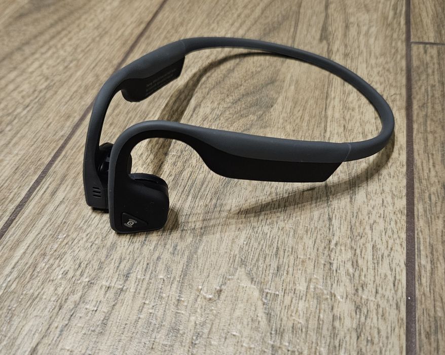 Aftershokz Trekz Titanium słuchawki bezprzewodowe szare kostne zestaw