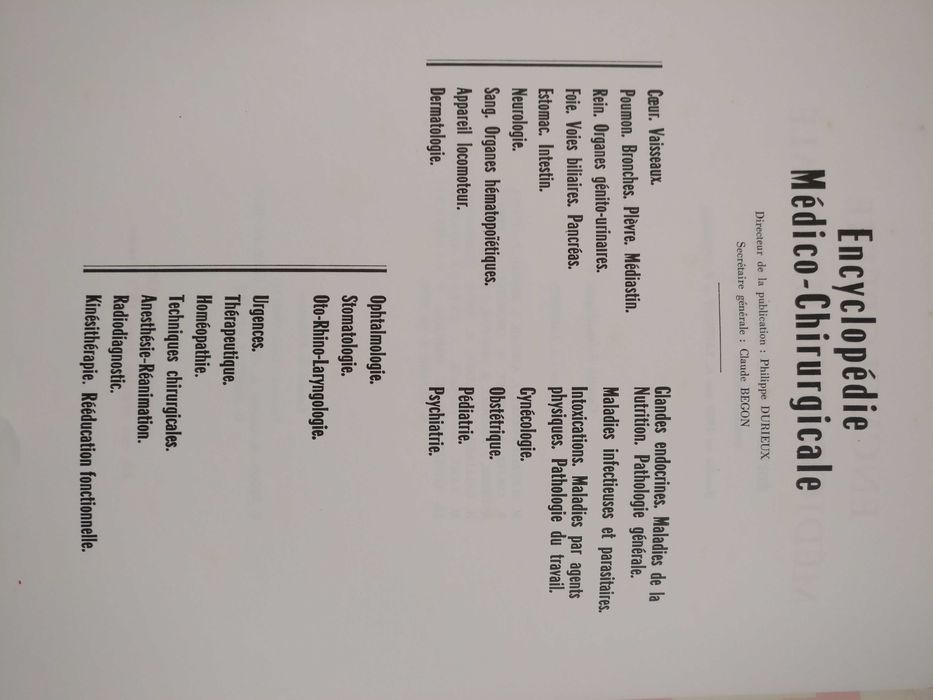 Enciclopédia medicina "Encyclopédie Médico-Chirurgicale"