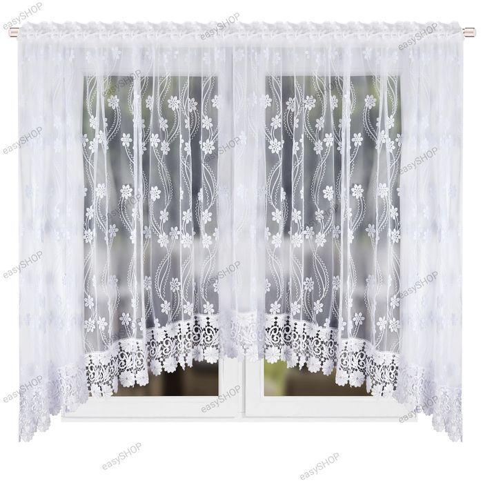 Gotowa firana łuk z gipiurą 160x400