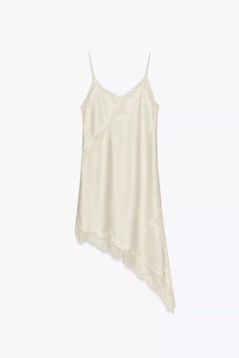 Сукня асиметрична з мереживом zara М