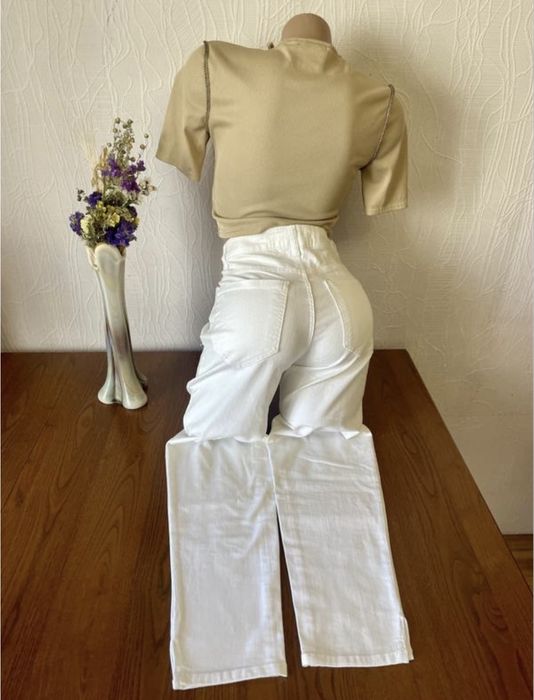 Джинси білі жіночі S (скіні)