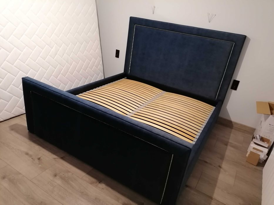 Łóżko wysokie proste zaglowie boho szenil plecionka na wymiar 200x220