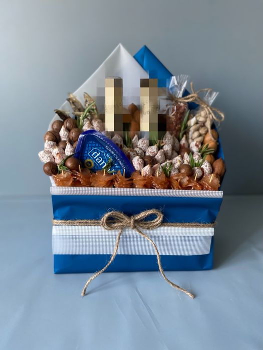 Фудбукет, смачний букет, подарок мужу, букет з ковбасок, мʼясні букети