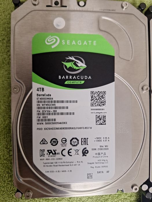 Винчестер Seagate Barracuda 4TB Toshiba 2TB