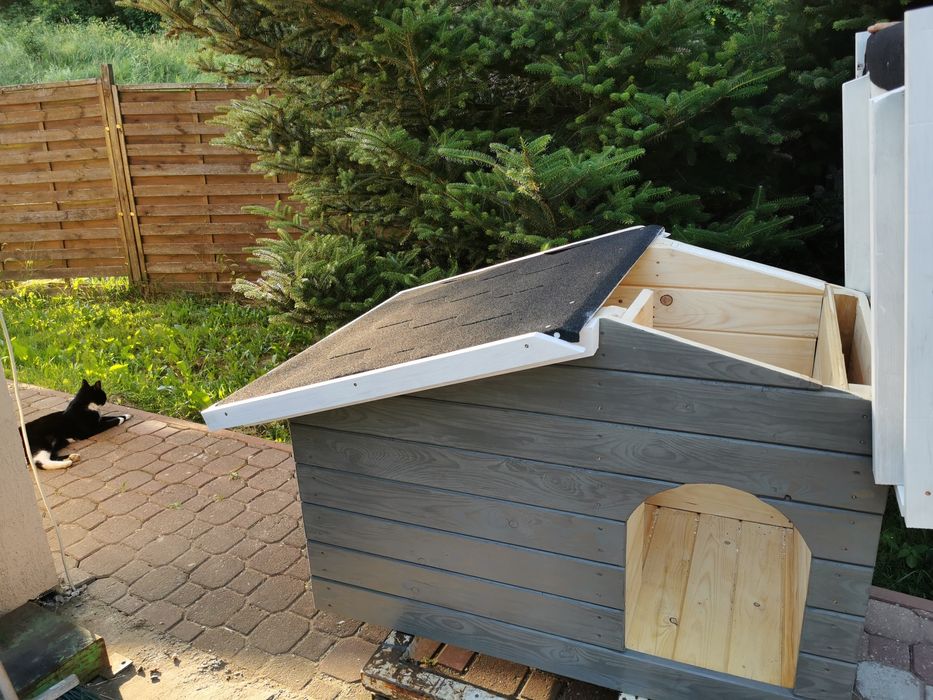 Domek Buda dla psa ocieplana z przedsionkiem, otwierany dach, różne wy