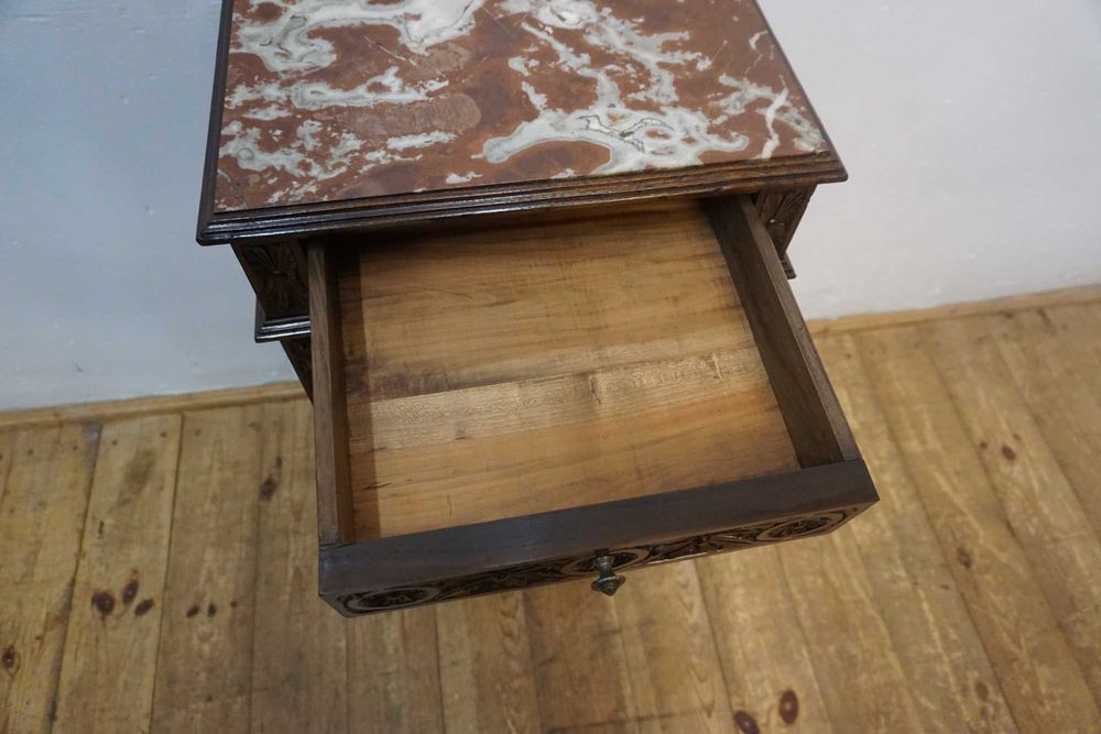 STARA SZAFKA BRETROŃSKA stolik nocny bogato rzeźbiona