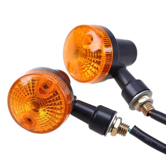 Piscas Redondos com Lâmpada de Filamento - Luz Âmbar Universal 12V