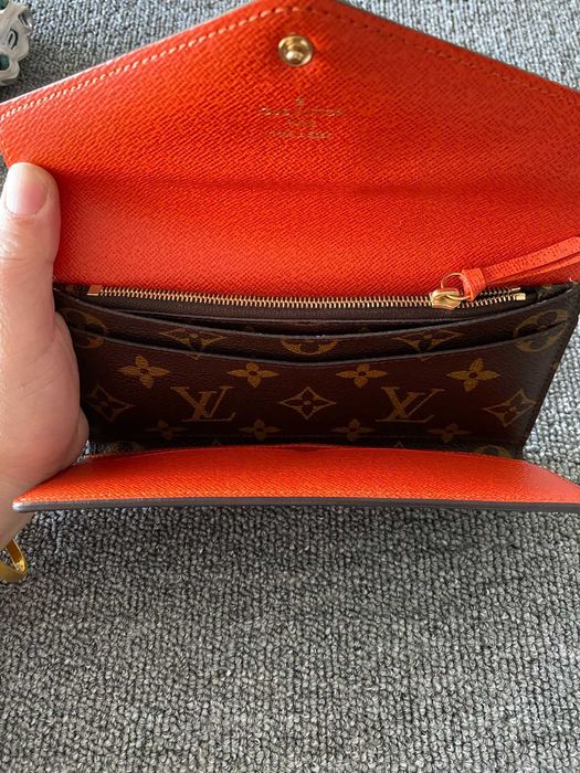 Louis Vuitton Victorine Mały portfel Róża Pomarańczowy przycisk