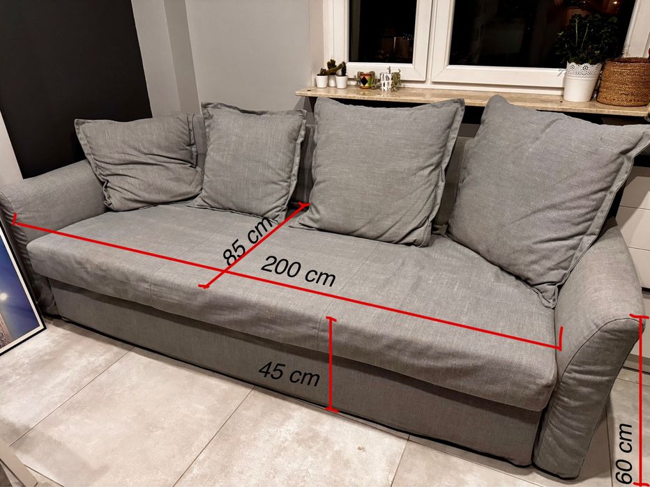 Szara kanapa 3-osobowa