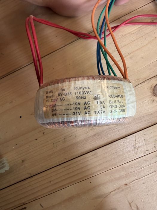 Transformator toroidalny Runyes RY-B38 100VA 220V – 10V / 21V