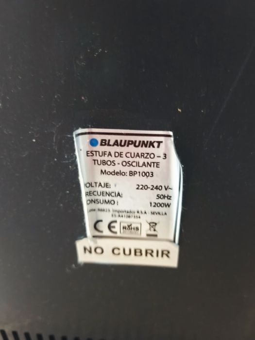 Aquecedor blaupunkt 1200w