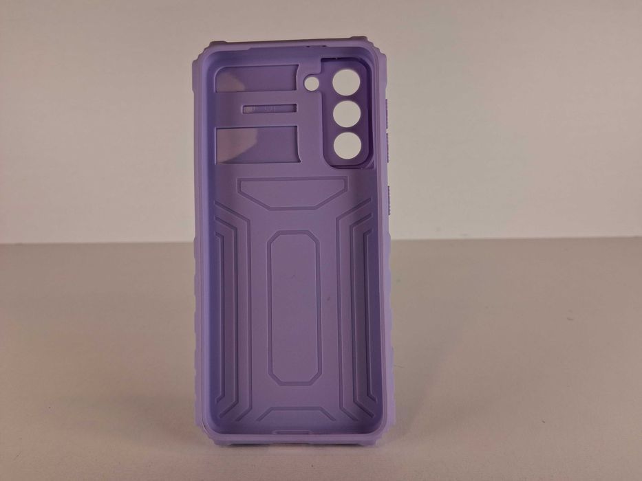 E217 Fioletowe Etui z Podstawką i Osłoną Aparatu Samsung Galaxy S21