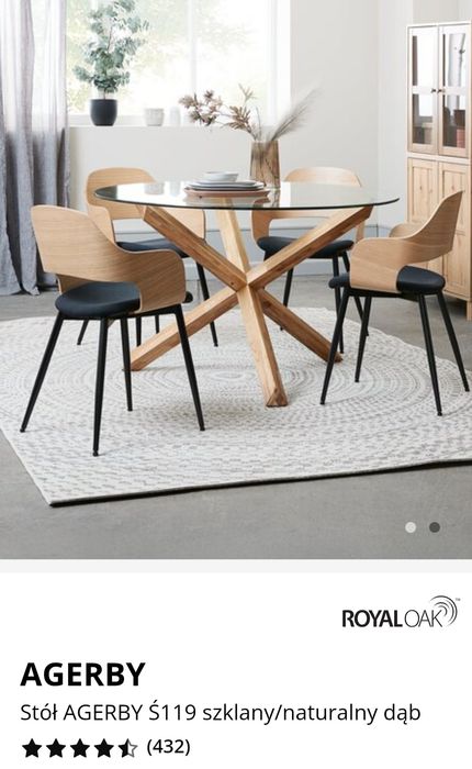 Stół okrągły szklany 120 cm
