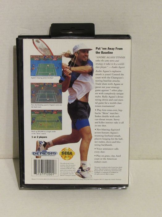 Jogo Sega Mega Drive Genesis Andre Agassi Tennis