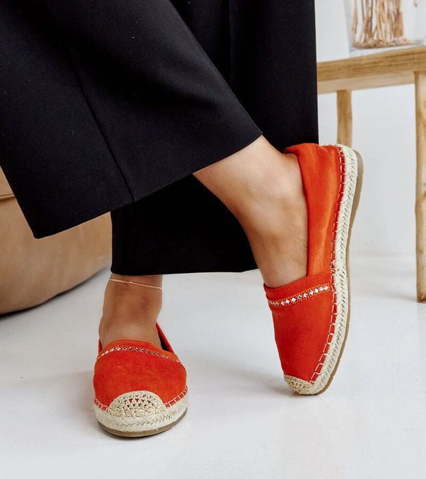 Pomarańczowe espadryle z cyrkoniami Abia