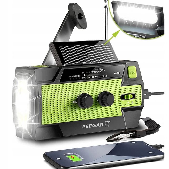 feegar radio awaryjne solarne oze 2 sos pb 4000mah