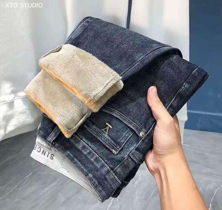 Мужские  джинсы  на флисе