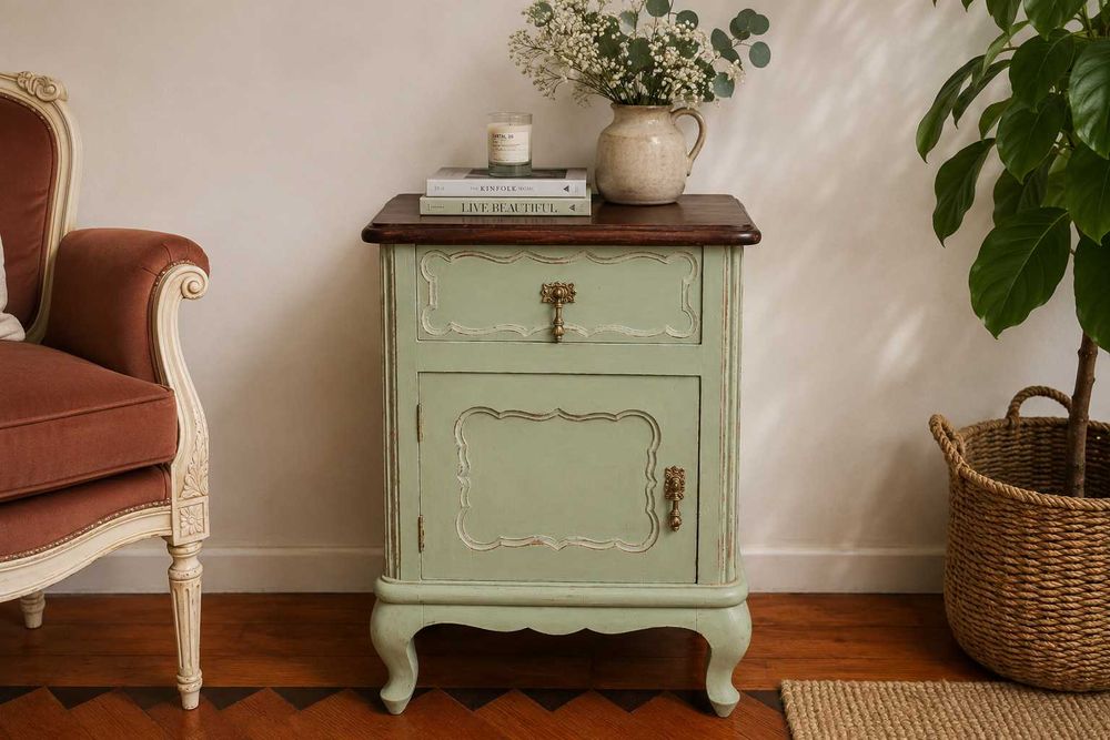 Par de Mesinhas de Cabeceira Vintage | Estilo Provençal