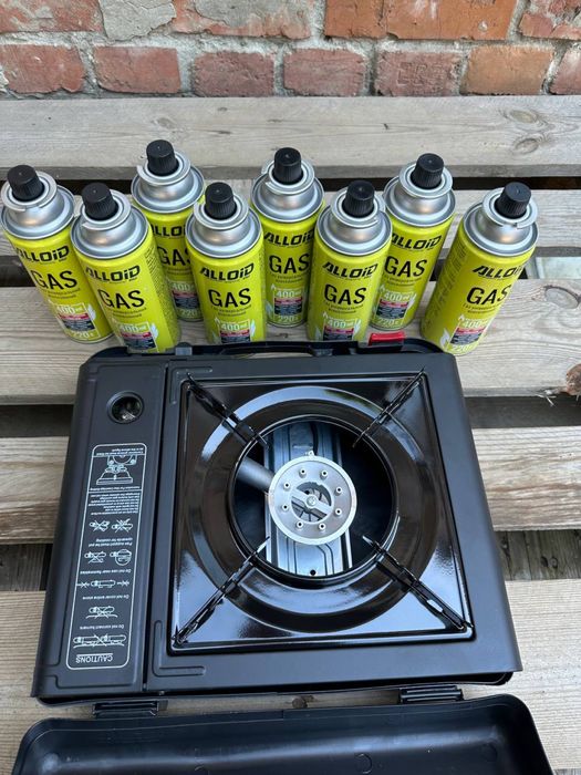 Плитка портативная газовая Portable gas stove +8 газовых балонов Gas