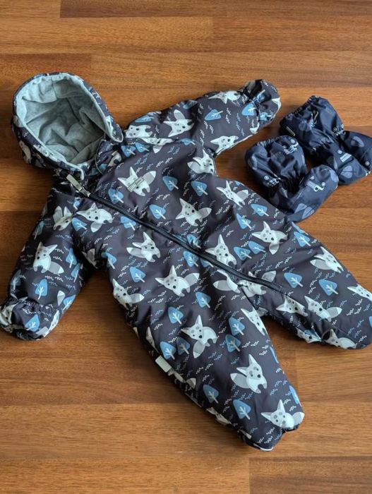 Зимовий комбінезон Lenne Baby р. 74 + пінетки та шапка в комплекті | Ленне 74