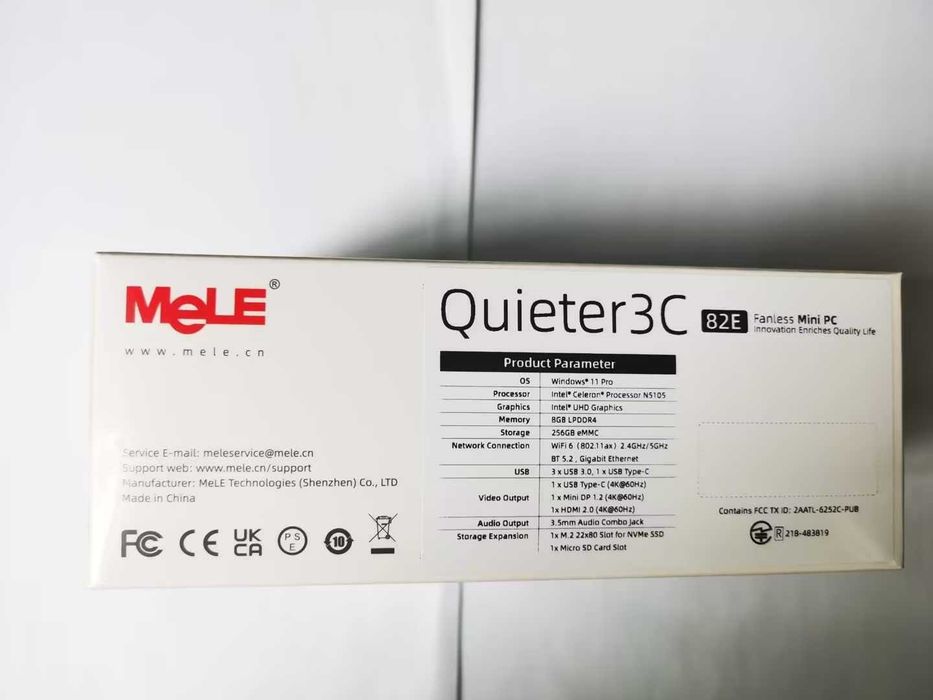 Miniaturowy komputer MeLE Quieter3C N5105 8 GB / 256 GB