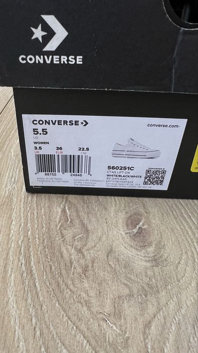 Converse białe platforma 36