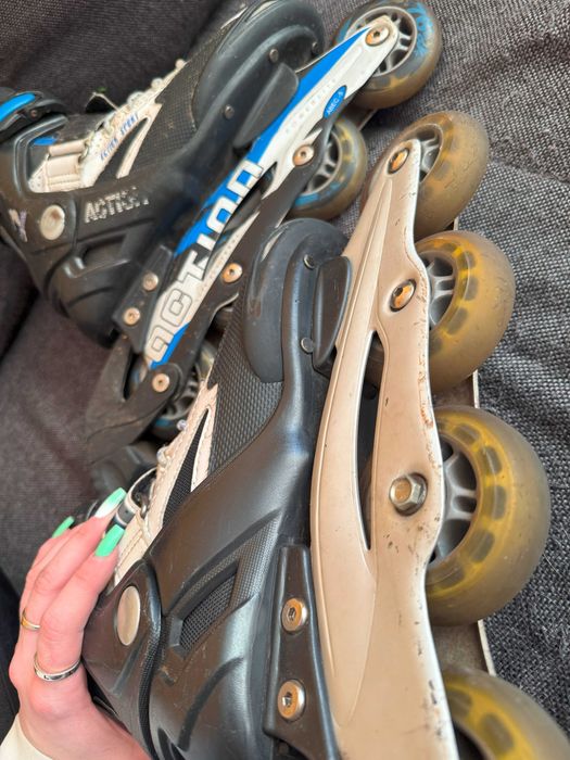 Rolki, 38, damskie, męskie, niebieskie, białe, Action, unisex