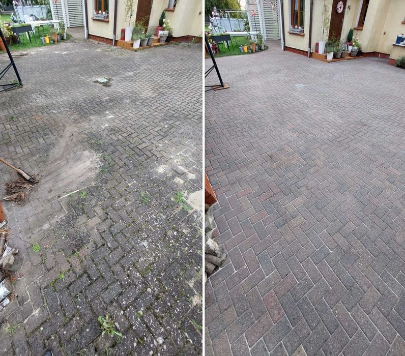 Mycie czyszczenie kostki brukowej, elewacji, dachów, płotów, paneli fv