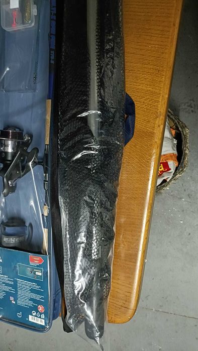 Conjunto cana pesca e rede Crivit novo