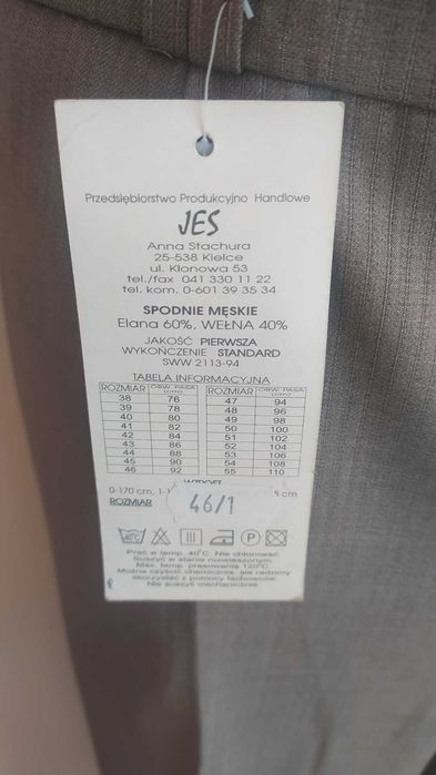 Spodnie nowe luksusowe garniturowe męskie