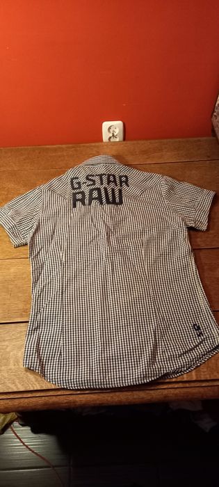 Koszula M slim w czarno-białą krateczkę