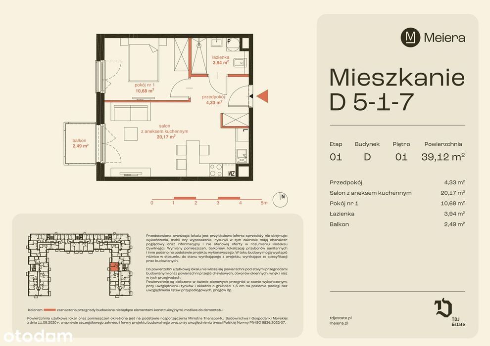 2-pokojowe mieszkanie 39 m² + balkon Bez Prowizji - Widok 2