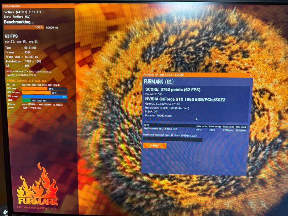 Відеокарта GTX 1060 6 Gb MSI Gaming ОС