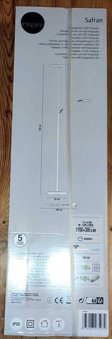 Lampa podłogowa LED Safran z lampką do czytania LED Inspire
